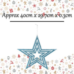 Christmas Tree Decoration Hanging Glitter Star Burst Ornament Ice Blue - thumbnail 2