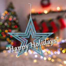 Christmas Tree Decoration Hanging Glitter Star Burst Ornament Ice Blue - thumbnail 4