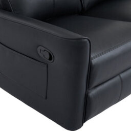More4Homes Madrid 2 Seater Manual Recliner Air Leather Sofa (Black) - thumbnail 6