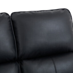 More4Homes Madrid 2 Seater Manual Recliner Air Leather Sofa (Black) - thumbnail 5