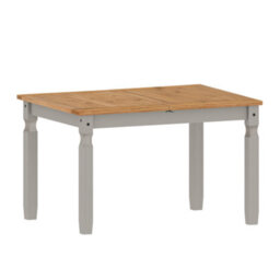 Mercers Furniture Corona Grey Wax Small Extending Dining Table Solid Wood Pine Wooden Kitchen With Mexican Styling - thumbnail 4