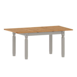Mercers Furniture Corona Grey Wax Small Extending Dining Table Solid Wood Pine Wooden Kitchen With Mexican Styling - thumbnail 3