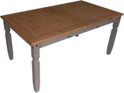 Mercers Furniture Corona Grey Wax Small Extending Dining Table Solid Wood Pine Wooden Kitchen With Mexican Styling