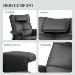 Homcom Massage Recliner Chair With Footstool And Hidden Storage, Black - thumbnail 8