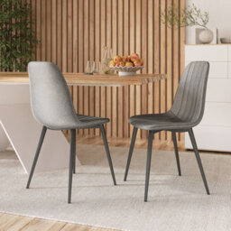 Urbn-Living Urbnliving Anti Stain Velvet Dining Chairs Padded Seat Metal Legs For Kitchen Office, 4Xgrey - thumbnail 4