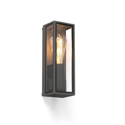 Luminosa Lighting Luminosa Tamashi Outdoor Box Wall Lamp Dark Grey 1X E27 Ip65 - image 1