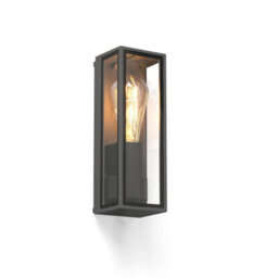 Luminosa Lighting Luminosa Tamashi Outdoor Box Wall Lamp Dark Grey 1X E27 Ip65 - thumbnail 1