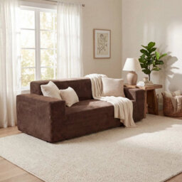 No Assembly Needed 3 Seat Fabric Sofa For Small Spaces And Apartment Lounge - thumbnail 4
