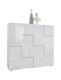 FurniComp LTD Furnicomp Lyon 2 Door White Gloss Tall Sideboard/highboard - thumbnail 3