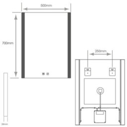 500 X 700mm Led Bathroom Mirror With Bluetooth Speaker - Ip44 Demister & Dimmable White Lighting - thumbnail 4