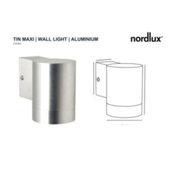 Nordlux Tin Outdoor Aluminium Wall Light Weatherproof Silver,mains - thumbnail 3