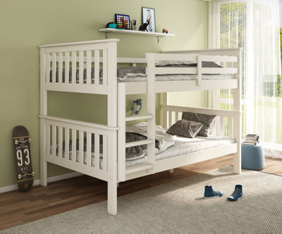 Bedmaster Oslo White Quadruple Sleeper Bunk Bed With Pocket Mattresses - image 1
