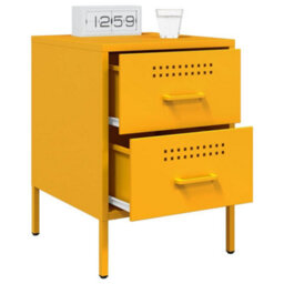 Berkfield Bedside Cabinet Mustard Yellow 36X39X50.5 Cm Steel - thumbnail 5
