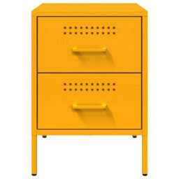 Berkfield Bedside Cabinet Mustard Yellow 36X39X50.5 Cm Steel - thumbnail 6