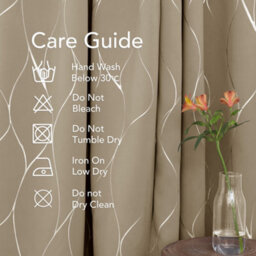 Deconovo Silver Wave Foil Printed Curtains Eyelet Curtains Blackout Thermal Insulated Curtains Taupe W66 X L72 Inch One Pair - thumbnail 7