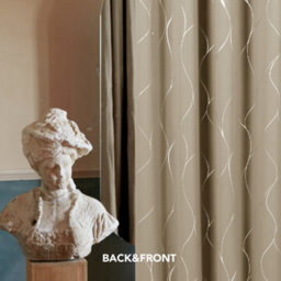 Deconovo Silver Wave Foil Printed Curtains Eyelet Curtains Blackout Thermal Insulated Curtains Taupe W66 X L72 Inch One Pair - thumbnail 6