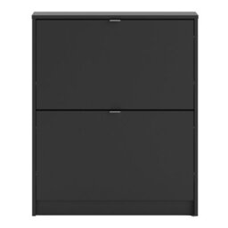 Furniture To Go Shoes Shoe Cabinet  W. 2 Tilting Doors And 1 Layer Matt Black - thumbnail 2