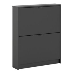 Furniture To Go Shoes Shoe Cabinet  W. 2 Tilting Doors And 1 Layer Matt Black - thumbnail 1