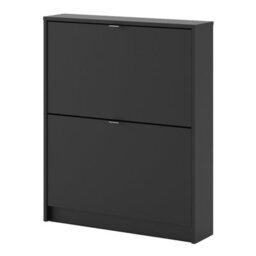 Furniture To Go Shoes Shoe Cabinet  W. 2 Tilting Doors And 1 Layer Matt Black - thumbnail 3