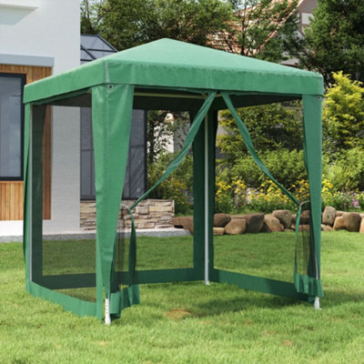 Walplus Party Tent Garden Gazebo Canopy With 4 Mesh Sidewalls Green 2X2 M Hdpe - image 1
