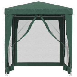 Walplus Party Tent Garden Gazebo Canopy With 4 Mesh Sidewalls Green 2X2 M Hdpe - thumbnail 3