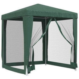 Walplus Party Tent Garden Gazebo Canopy With 4 Mesh Sidewalls Green 2X2 M Hdpe - thumbnail 2