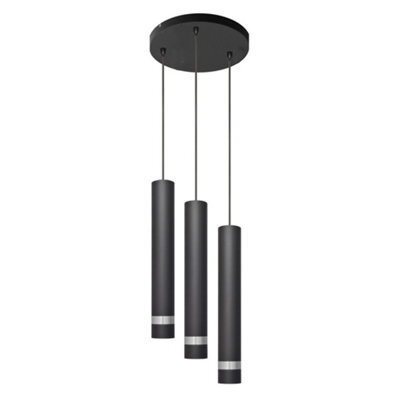Luminosa Lighting Luminosa Tuba Cluster Pendant Ceiling Light Black, Chrome 30Cm