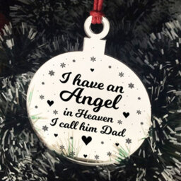 Red Ocean Beautiful Dad Memorial Christmas Tree Decoration Rememberance - thumbnail 6