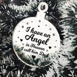 Red Ocean Beautiful Dad Memorial Christmas Tree Decoration Rememberance - thumbnail 1
