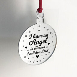 Red Ocean Beautiful Dad Memorial Christmas Tree Decoration Rememberance - thumbnail 4