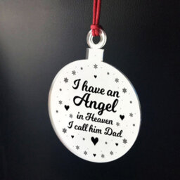 Red Ocean Beautiful Dad Memorial Christmas Tree Decoration Rememberance - thumbnail 2