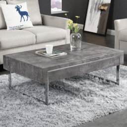 Furniture in Fashion Casa Wooden Coffee Table With 1 Drawer In Concrete Effect - thumbnail 1