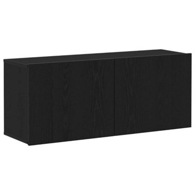 Berkfield Modern Tv Wall Cabinet Black Oak 100X30X41 Cm Engineered Wood