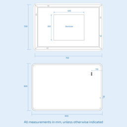 Nes Home 600 X 800mm Motion Sensor Bathroom Led Mirror Shaver Socket Demister - thumbnail 7