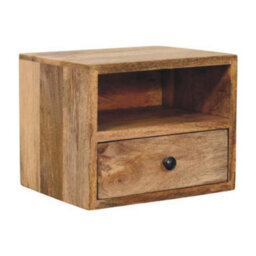 Artisan Furniture Solid Wood Solis 1-Drawer Oak-Ish Wall Mounted Nightstand, 1 Shelf, Beige - thumbnail 6