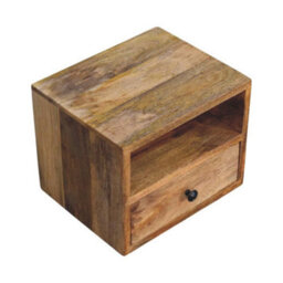 Artisan Furniture Solid Wood Solis 1-Drawer Oak-Ish Wall Mounted Nightstand, 1 Shelf, Beige - thumbnail 5