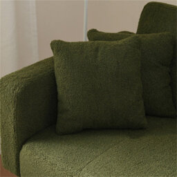 Abrihome Sofa Bed, Three Adjustable Backrest Angles, Gold Legs, Cushions And Side Storage Pockets, Green - thumbnail 2