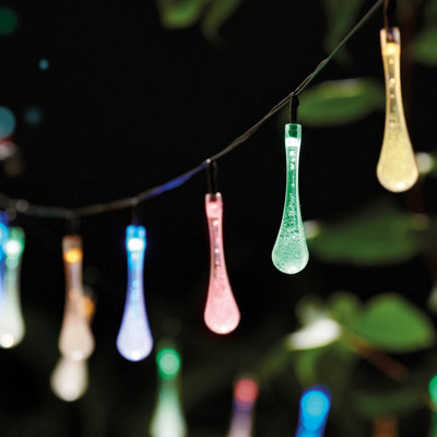 Gainsborough 30 Led Solar Droplet String Lights, 2M, Colourful, Weather-Resistant, Outdoor Garden Lights - image 1