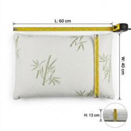 2 Pack Bamboo Memory Foam Pillows 60 X 40 X 13Cm With Bamboo Zipped Covers, Shredded Memory Foam Bed Pillows, Medium Support - thumbnail 3