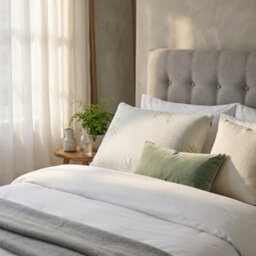 2 Pack Bamboo Memory Foam Pillows 60 X 40 X 13Cm With Bamboo Zipped Covers, Shredded Memory Foam Bed Pillows, Medium Support - thumbnail 4
