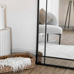 Jōbū Jobu Home - Aimi - Full Length Black Metal Rectangle Window Mirror - 180Cm X 90Cm - thumbnail 2