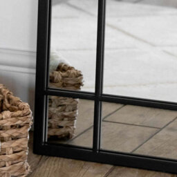 Jōbū Jobu Home - Aimi - Full Length Black Metal Rectangle Window Mirror - 180Cm X 90Cm - thumbnail 3