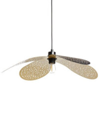 Wyld and Coco Pendant Lamp Black Iron - Overlapping Petal Perforated Shade, 62Cm, 149Cm Drop - thumbnail 3