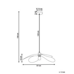 Wyld and Coco Pendant Lamp Black Iron - Overlapping Petal Perforated Shade, 62Cm, 149Cm Drop - thumbnail 4