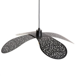 Wyld and Coco Pendant Lamp Black Iron - Overlapping Petal Perforated Shade, 62Cm, 149Cm Drop - thumbnail 5