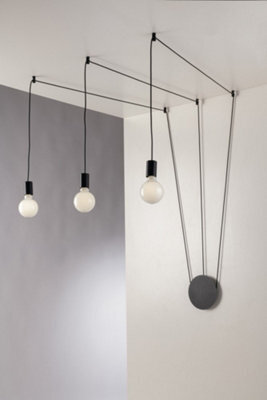 Luminosa Lighting Luminosa Habitat 3 Light Pendant Ceiling Light Black 500Cm