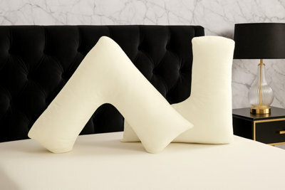 Microfibre Soft Touch V Shape Plain Dyed Pillowcase Cream