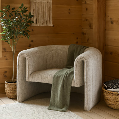 Wyld Haus Mirmande Soft Grey Minimalist Curved Accent Armchair - image 1