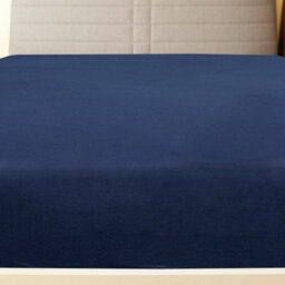 Walplus Jersey Fitted Sheet Navy Blue 140X200 Cm Cotton - thumbnail 2