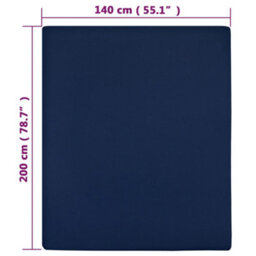 Walplus Jersey Fitted Sheet Navy Blue 140X200 Cm Cotton - thumbnail 4
